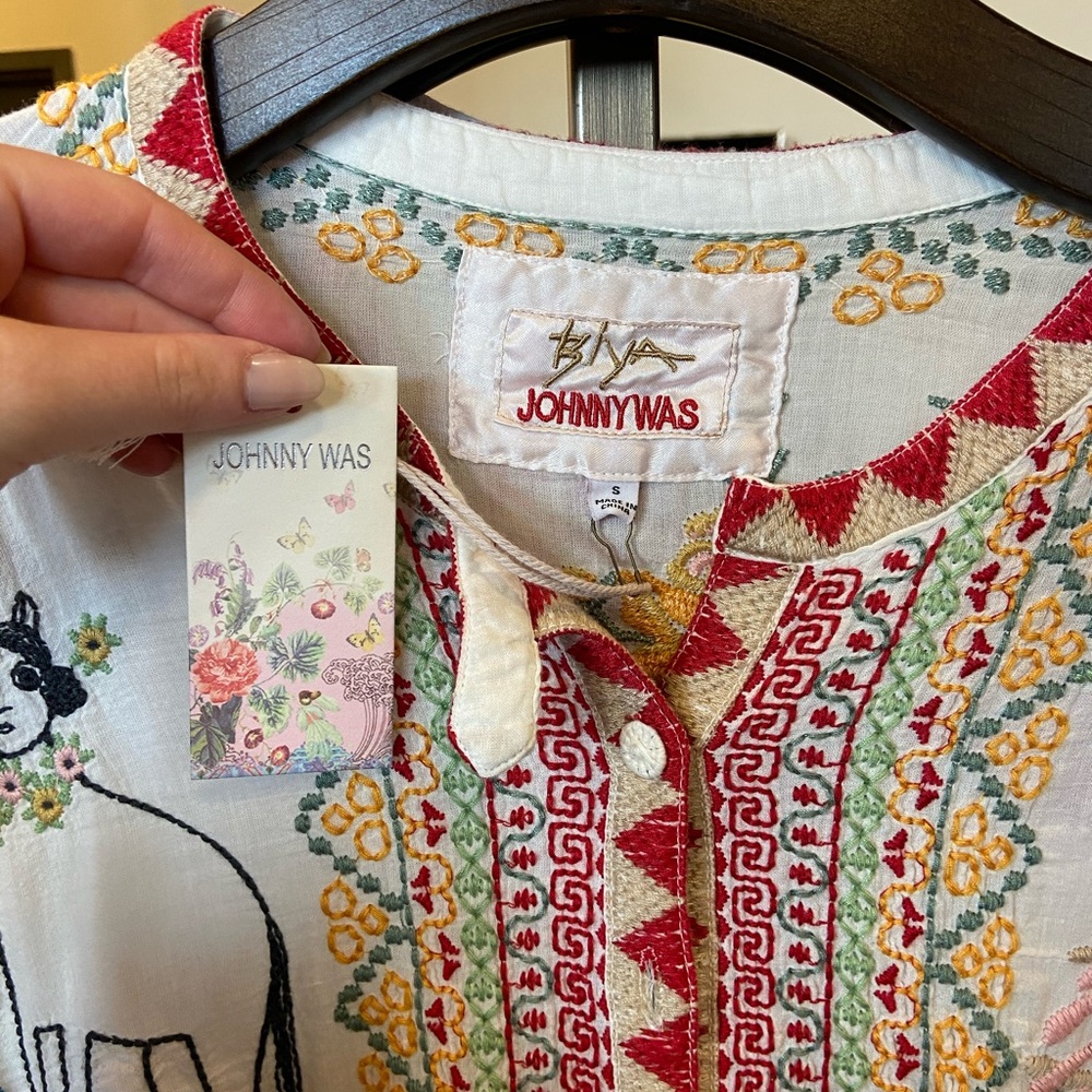 Johnny Was Mishti Cotton Blouse - Picture 8 of 8
